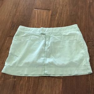 American Eagle Cotton Green & White Striped Skirt
